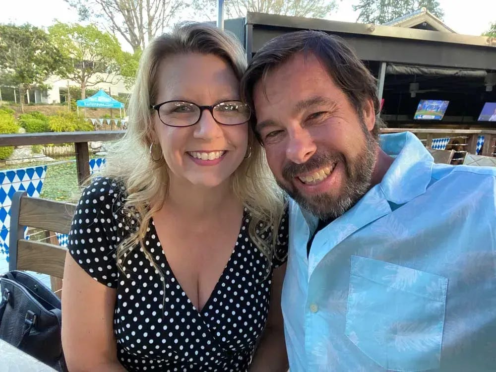 Donetta and James at the brewery.