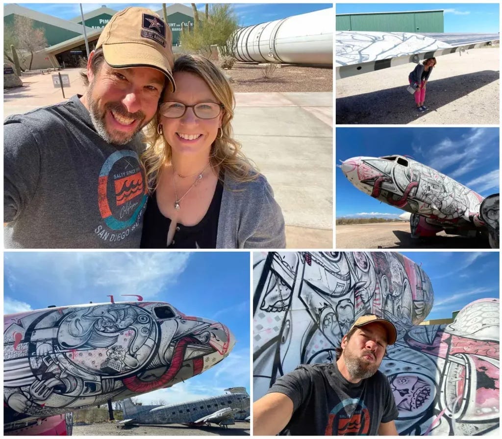 Some random photos of James and Donetta with aircraft.